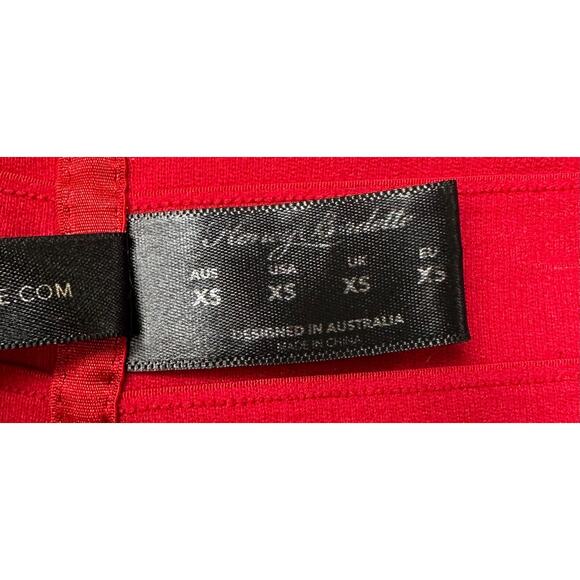 RAREš„ Honey Birdette ELVISā¤ļø Red & Gold Bandage Pencil Skirt XS - Picture 5 of 5